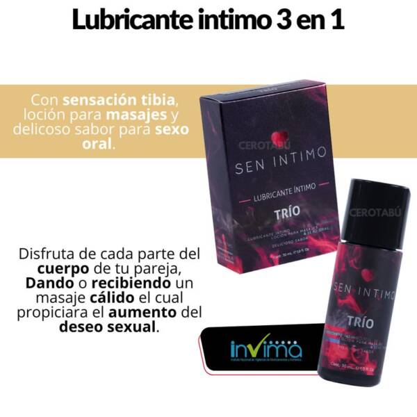 Lubricante Trio 3 en 1 Sex@ Oral Vaginal Masajes Sen Íntimo 30 ml - Image 2